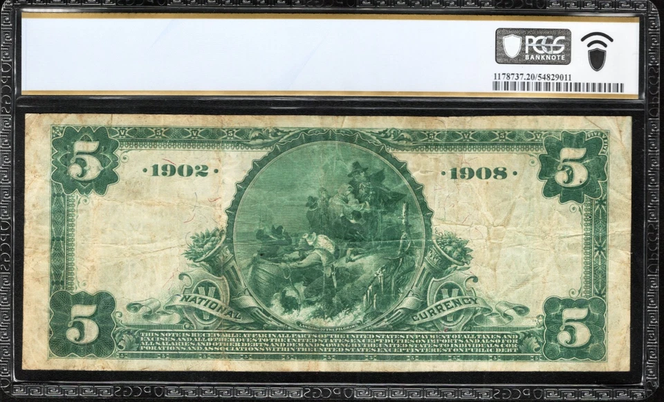 1902 $5 SIOUX CITY, IA DATE BACK NATIONAL BANK NOTE PCGS 20 8510 - Image 3 of 3