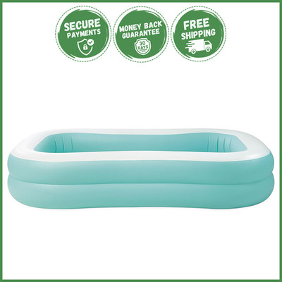 RECTANGULAR INFLATABLE FAMILY POOL Swim Center Outdoor Backyard Swimming Pool