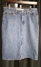 Gap Y2K Denim Pencil Skirt Medium Wash Size 6 w/Pockets  Slit In Front Middle