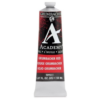 Grumbacher Academy Oil Paint, 150 ml/5.07 oz, Grumbacher Red,Stamps