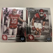 John Mateer - Eli Bowen 2025 Bowman University Chrome Oklahoma Sooners