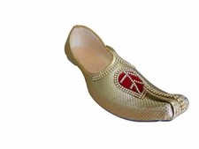 Wedding Men Shoes Indian Flip-Flops Sherwani Jutties Mojaries Flat US 6-10