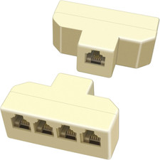 2Pack Phone Splitter 4 Way Telephone Adapter RJ11 6P4C 1 Female to 4 Females ...