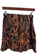 Urban Outfitters Women's Tayla Button-Front Mini Skirt Black/Orange