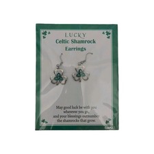 Celtic Shamrock Earrings Surgical Stainless Steel Pierced Luck Irish St Patrick