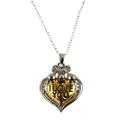Teddy Bear Pendant Necklace Silver Chain I Love You Gold Heart Valentine's Day