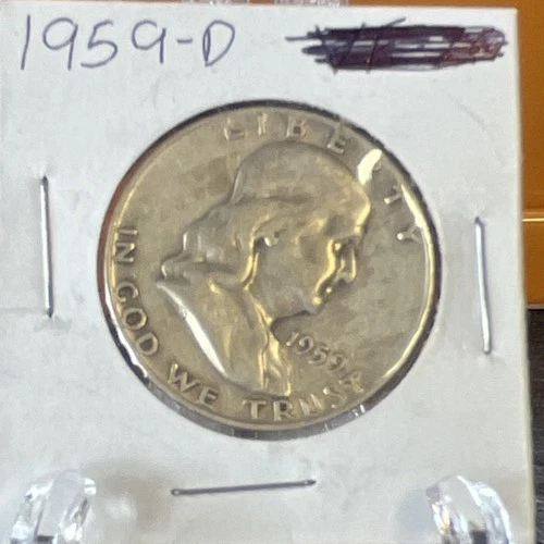 1959-D Franklin Half Dollar Uncirculated Silver 50C Denver Business Strike