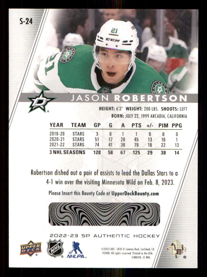 2022-23 SP Authentic Spectrum FX #S24 Jason Robertson - Image 2 of 2
