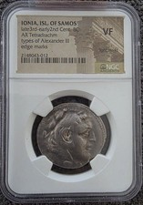 Ionia, SAMOS RARE! AR, Tetradrachm, 2nd Century BC. Ancient  Greek NGC VF