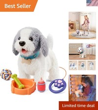 Walking Barking Toy Dog with Remote Control Leash, Plush Puppy Electronic Int...