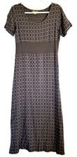MONSOON Dress 12 Charcoal Blue White Original 'Brown Label' Vintage