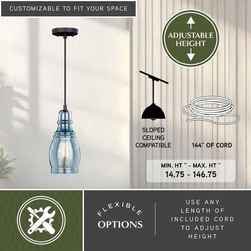 Vaxcel Lighting P0247 Millie 1 Light 5-1/4"W Mini Pendant - Bronze - Picture 7 of 9