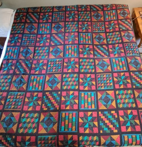 Vintage Quilt Hand Quilted, Cheater Cloth Design Sampler | eBay