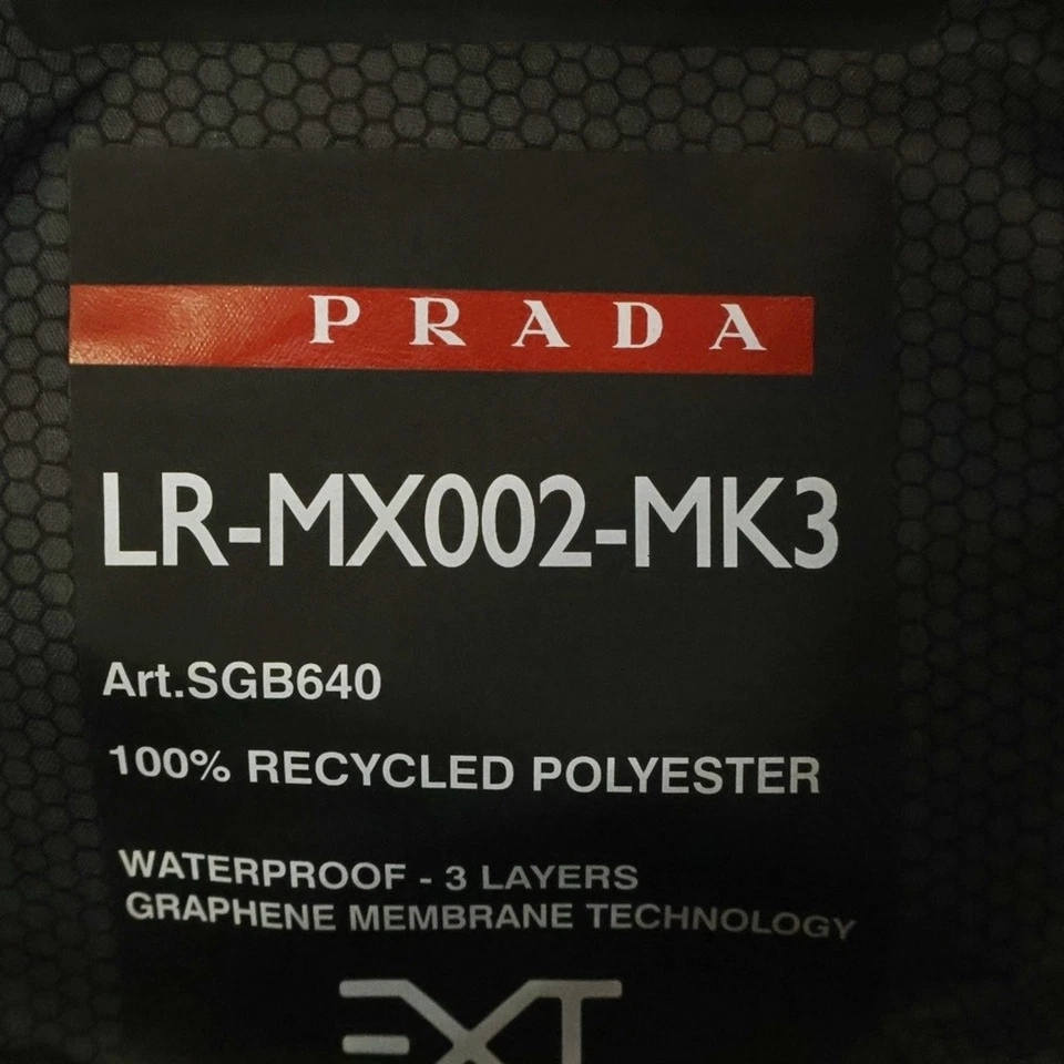 PRADA Extreme-tex Windbreaker Recycled Polyester Waterproof Zip Up Hooded Used 6 - Image 3 of 4
