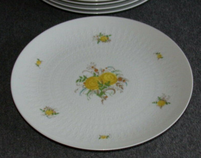 2 x Rosenthal Kuchenteller Romanze Gelbe Rose Porzellan