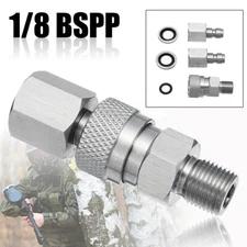 1/8 BSPP PCP Paintball Quick Release Coupler Socket Connector Adapter + 2 Plugs