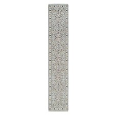 2'6" x 13'9" Blue Nain 250 KPSI Wool and Silk Hand Knotted Runner Rug R64736