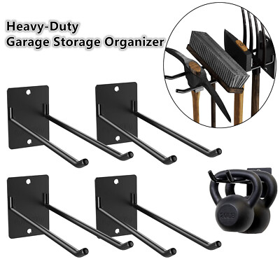 Wall Mounted Garage Organizer Garden Tool Storage Rack Heavy Duty