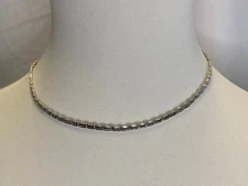 Suzanne Kalan - Linear Half Diamond Tennis Necklace - 18K White Gold
