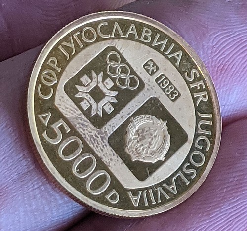 1983 YUGOSLAVIA Sarajevo XIV 1984 Olympic Games TITO Gold 5000 D Zimske Olimpisk - Picture 9 of 19