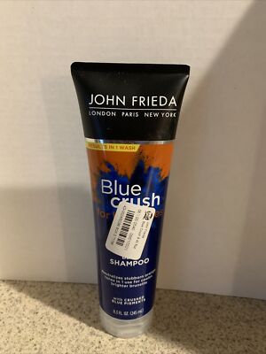 John Frieda Blue Crush Shampoo crushed blue pigments for brunettes 8.3oz (b4)