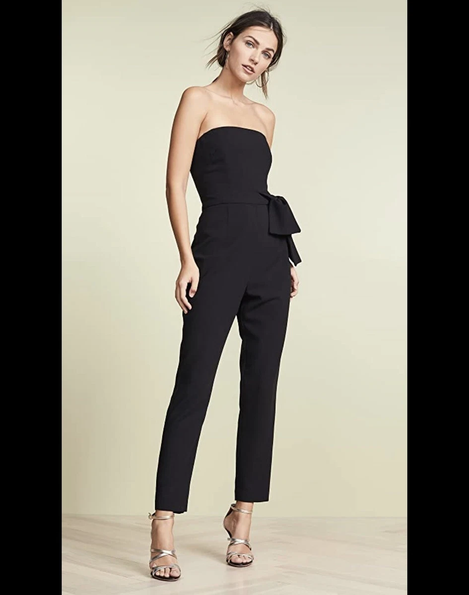 Black halo sales strapless jumpsuit