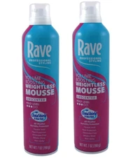 Rave Mousse Volume Boosting Weightless Unscented 7oz - pack of 2