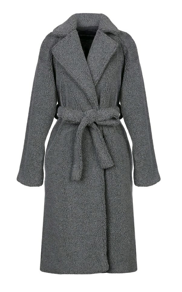 Gray Teddy Bear Sherpa Coat Size Medium By French Connection In Gray