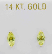 GENUINE 1.32 Cts PERIDOT STUD EARRINGS 14K YELLOW GOLD - Free Appraisal Service