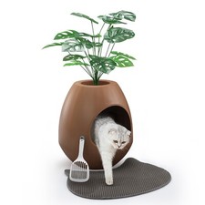 Hidden Cat Litter Box with Artificial Plant Enclosure DIY Litter Box Furniture