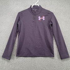 Under Armour Shirt Boys Youth Medium Pullover Lightweight 1/4 zip Coldgear Loose
