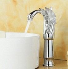Chrome Brass Bathroom Basin Sink Faucet Single Handle Mixer Tap Swan Design