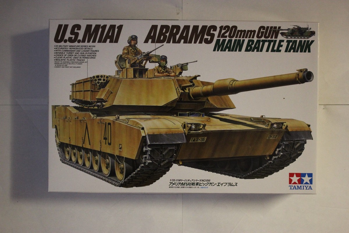 Tamiya 35156 U.S M1A1 Abrams 120mm Gun Main Battle Tank 1/35 Scale