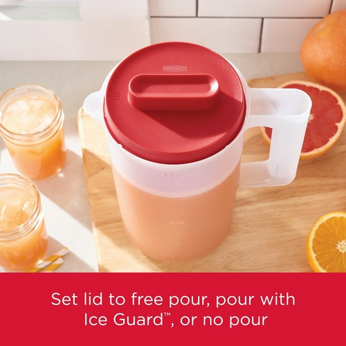 Rubbermaid 2 Quart 1 Pack Red Plastic Simply Pour Pitcher with Multifunction Lid - Picture 2 of 8