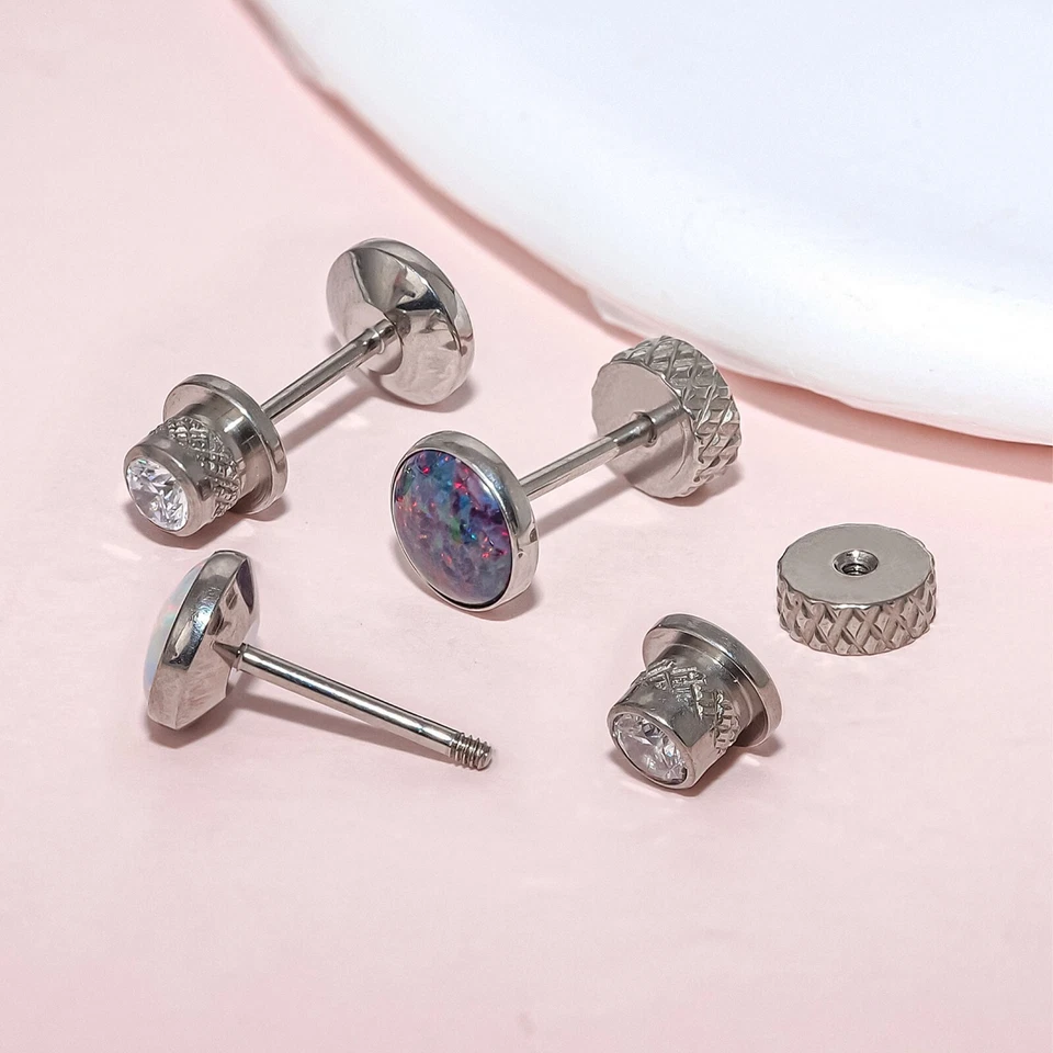 1 par de pendientes minimalistas hipoalergénicos de titanio grado implante G23 Foto 2 de 4