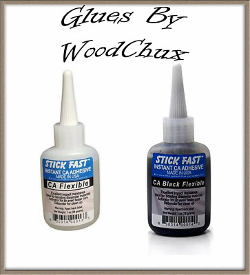 Stick Fast 1 oz Flexible Clear Or Black CA Glue Cyanoacrylate Adhesive