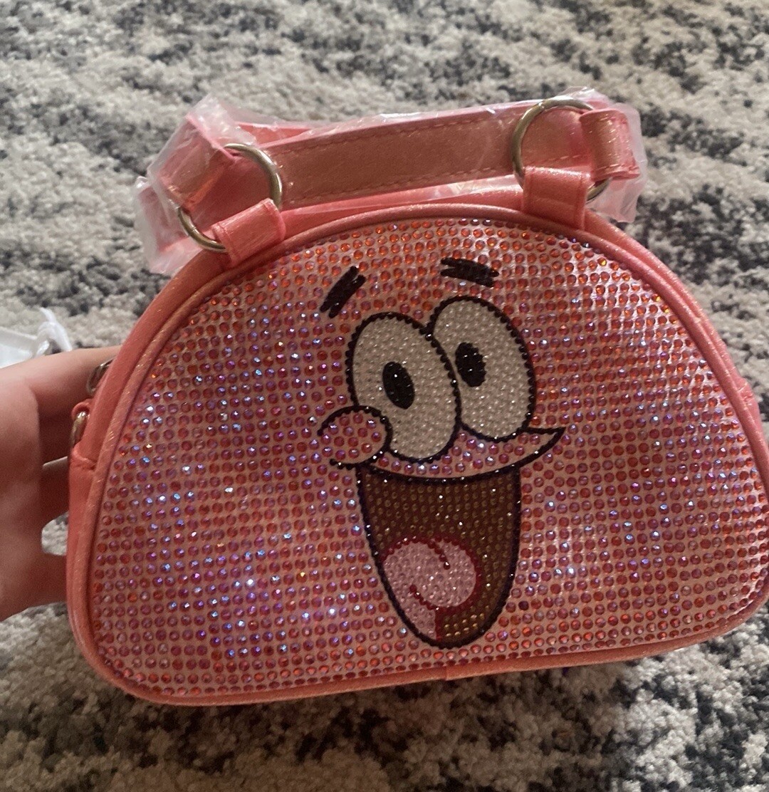 Dolls Kill x Spongebob Patrick Rhinestone Bowler Bag Pink