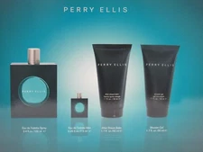 Perry Ellis 4 PIECE GIFT SET - 3.4 OZ EAU DE TOILETTE SPRAY NEW SET 