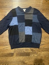 Vintage Dockers Men's Size XL Blue Pattern Crew Neck Pullover Sweater