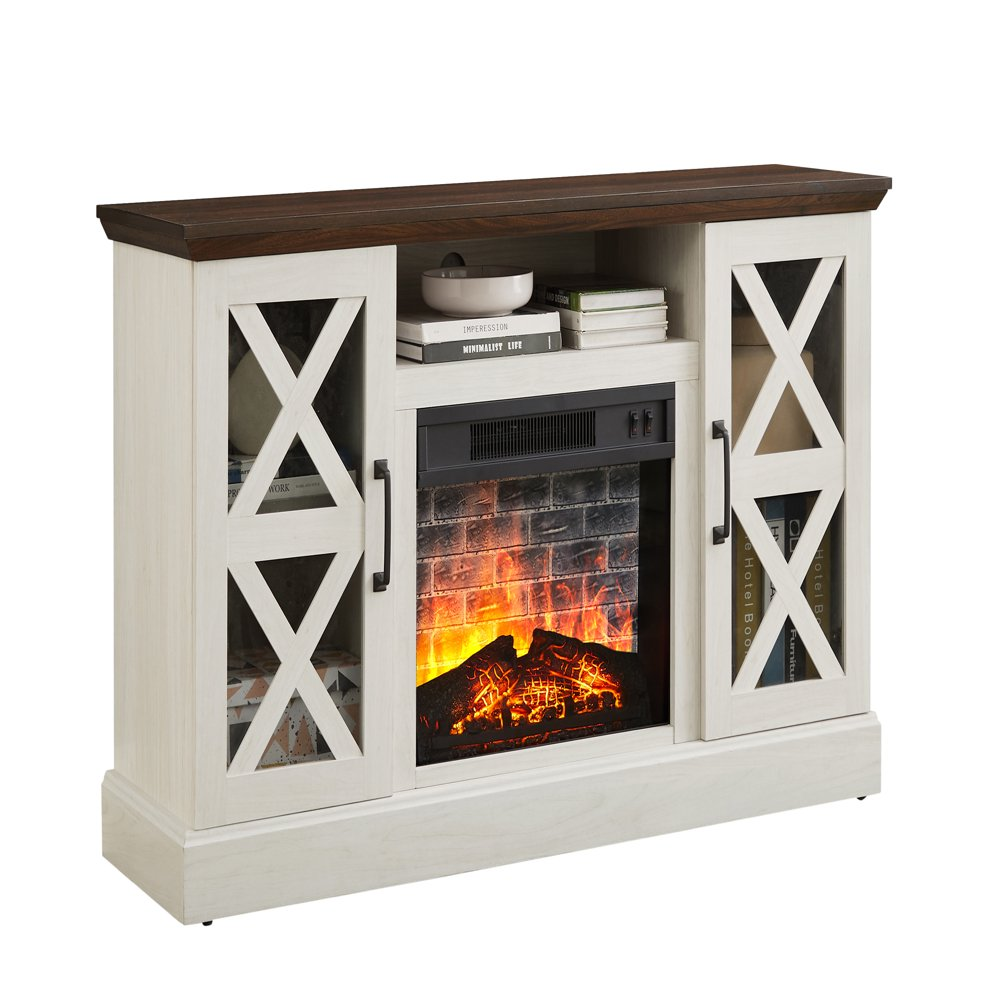 Farmhouse Fireplace TV Stand TVs up to 55" 18"wide Electric fireplace