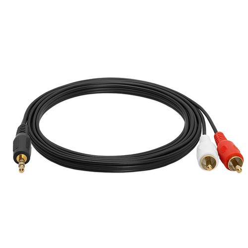 3.5mm to Dual RCA Cable 12 Feet 2 RCA to AUX Cord Stereo Audio PC Speakers Cable - Picture 2 of 4