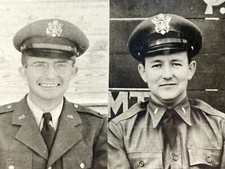 W3 Photograph Group Of Five Photo Handsome Military Men 1940's Heads Uniform