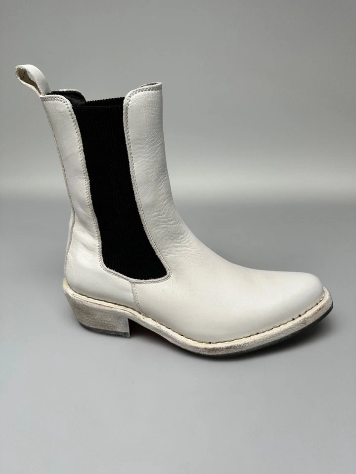 Damen Stiefeletten MOMA 1CW228 Capalbio Wash Avorio n. 37 Leder Elfenbeinfarben - Bild 3 von 4