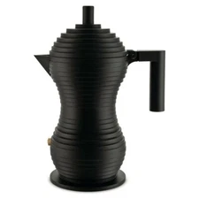  Alessi "Pulcina" 6 Cup Stovetop Espresso Coffee Maker - Double Black Edition