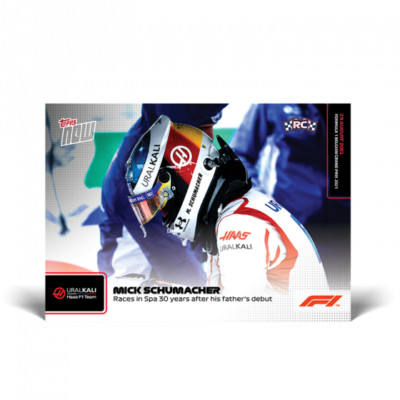 2021 TOPPS NOW F1 #43 MICK SCHUMACHER RACES IN SPA 30 YEARS AFTER FATHER'S DEBUT