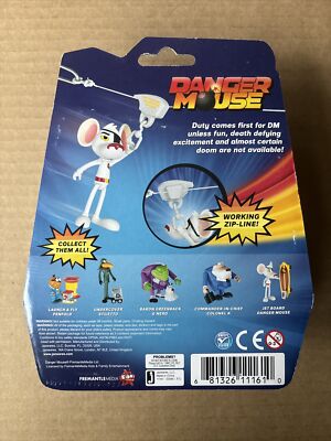 Cult Retro 80's UK TV Danger Mouse With Working Zip-Line 3” Action