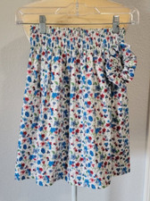 Floral skirt Simple Elastic Waist For Girls Handmade Size 9/10 Scrunchie