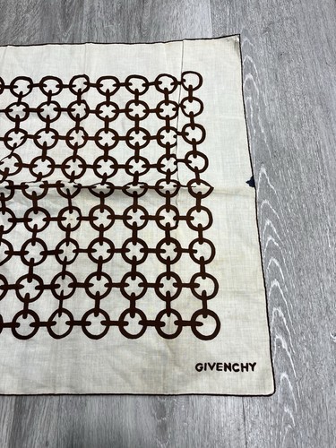 Vintage 1960's Givenchy Square Linen Hand Rolled Scarf - Picture 3 of 10