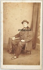 CDV GENTLEMAN BY PRYER SOUTHSEA ANTIQUE PHOTO SEATED SMART ATTIRE