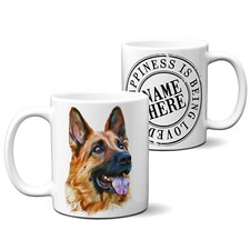 Personalised Alsatian Mug Pet Portrait Cup Dog Watercolour Puppy Love GSD KDM20